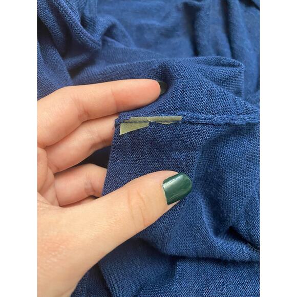 Margaret O’Leary Linen Blend Crossover Tank Womens Size Medium Navy - Picture 8 of 8